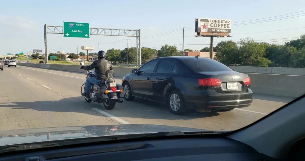 Is It Illegal to Drive Beside a Motorcycle in Texas?