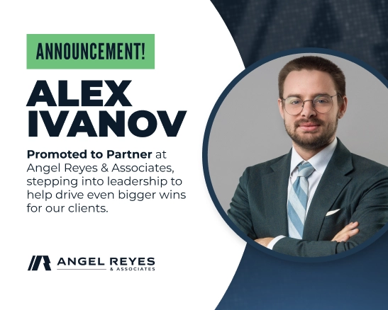 Attorney Alex Ivanov Named Partner for Angel Reyes & Associates