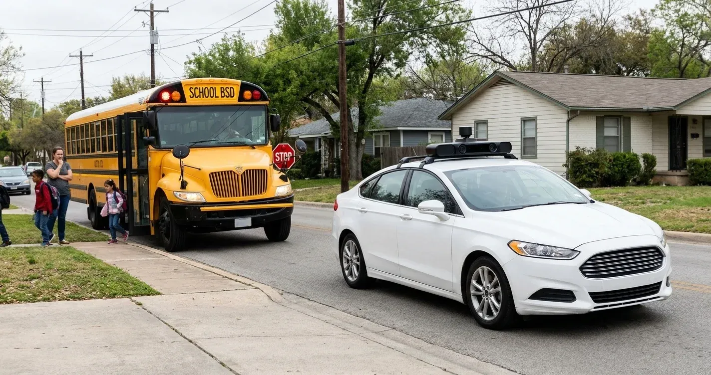 autonomous vehicles and school buses in austin