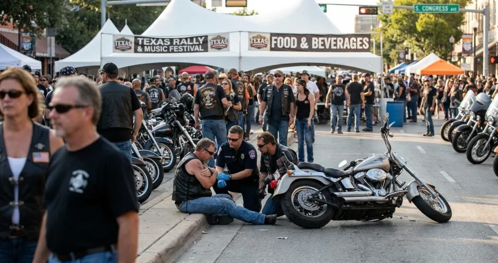 Motorcycle Accidents at a Rally or Biker Event in Texas
