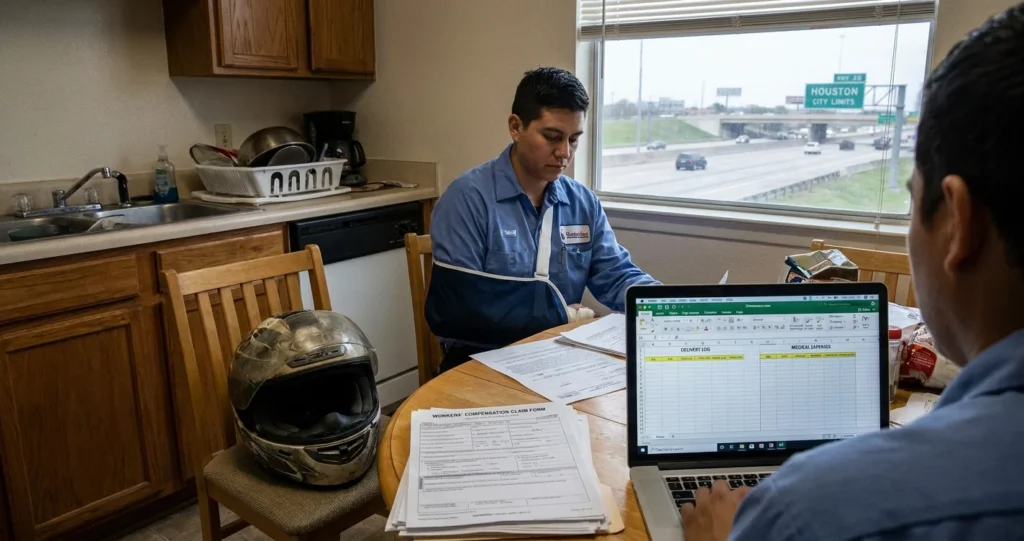 Motorcycle Accidents While Riding for Work in Texas